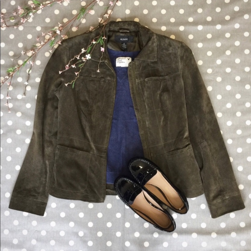 🔥𝟻/$𝟸𝟶🔥Alfani Suede Leather Jacket
